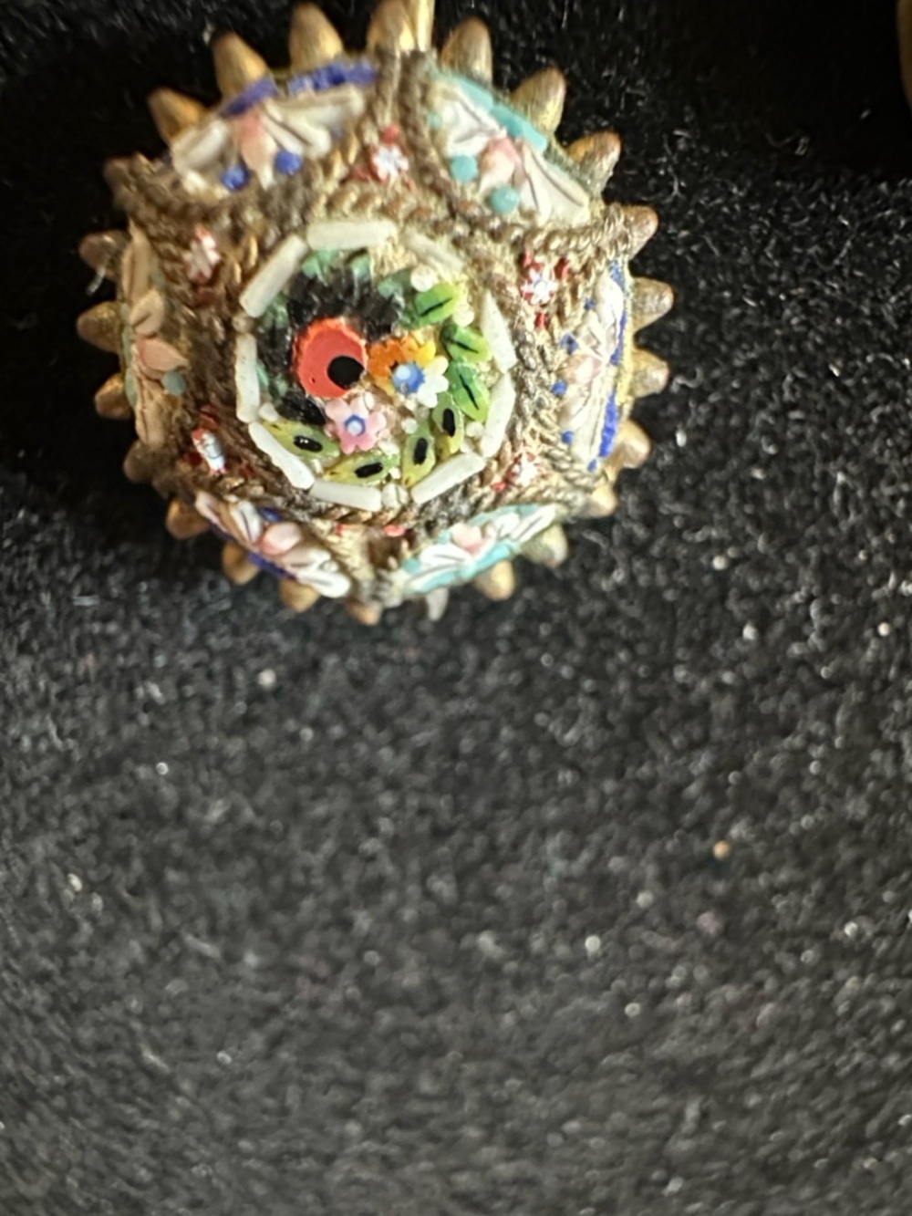 Antique Italian Micromosaic Necklace • Floral Mosaic Drops • Victorian/Grand - Picture 7 of 10